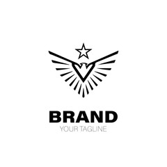 Obraz premium Star Eagle Logo. Star Eagle Logo Design. Star Eagle Logo Brand. Star Eagle Logo Vector Design Isolated on White Background