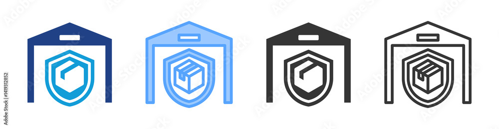Poster safety stock icon set multiple style collection