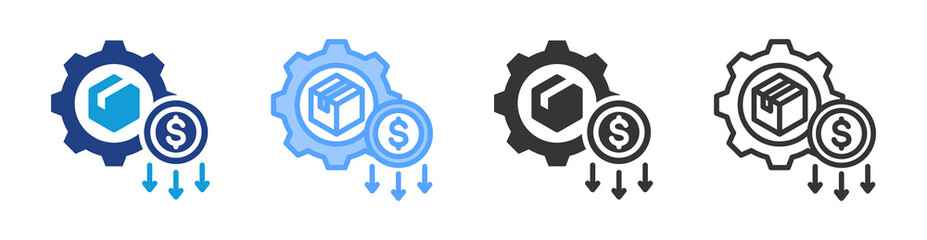 Cost Reduction icon set multiple style collection