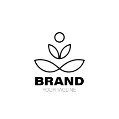 Yoga Logo. Yoga Logo Design. Yoga Logo Brand. Yoga Logo Vector Design Isolated on White Background