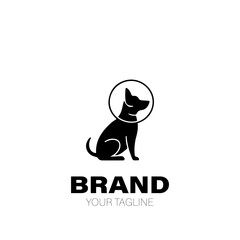 Space Dog Logo. Space Dog Logo Design. Space Dog Logo Brand. Space Dog Logo Vector Design Isolated on White Background