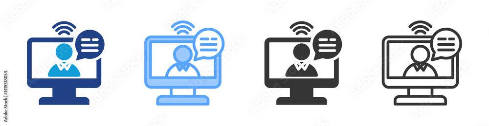 Poster Instruktore icon set multiple style collection