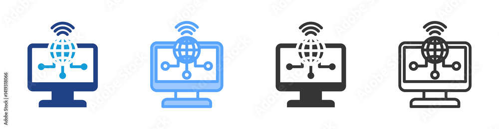 Poster It icon set multiple style collection
