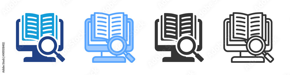 Poster literature icon set multiple style collection