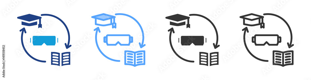 Poster Immersive Learning icon set multiple style collection