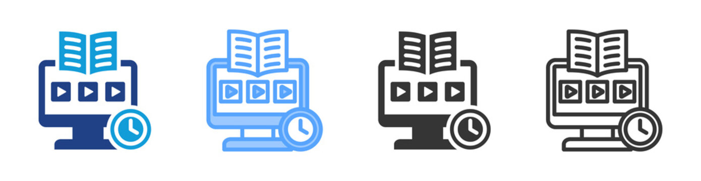 Micro Learning icon set multiple style collection