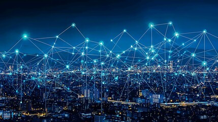 Night Cityscape: Networked Metropolis