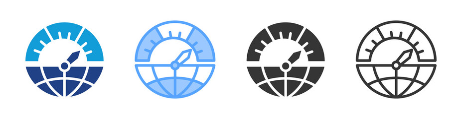 Internet Speed icon set multiple style collection