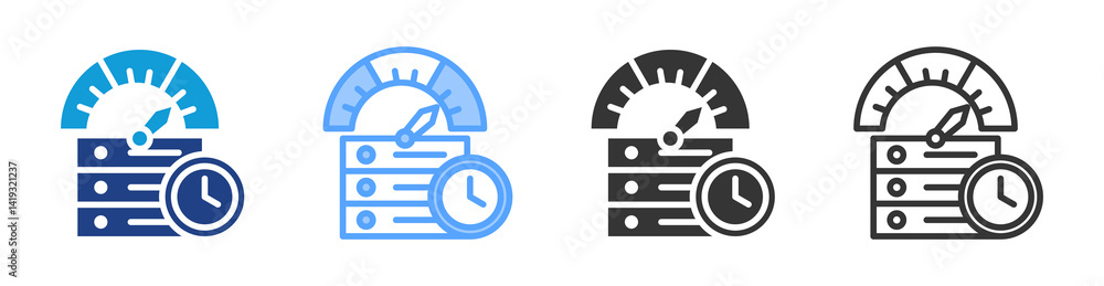 Poster Bandwidth icon set multiple style collection