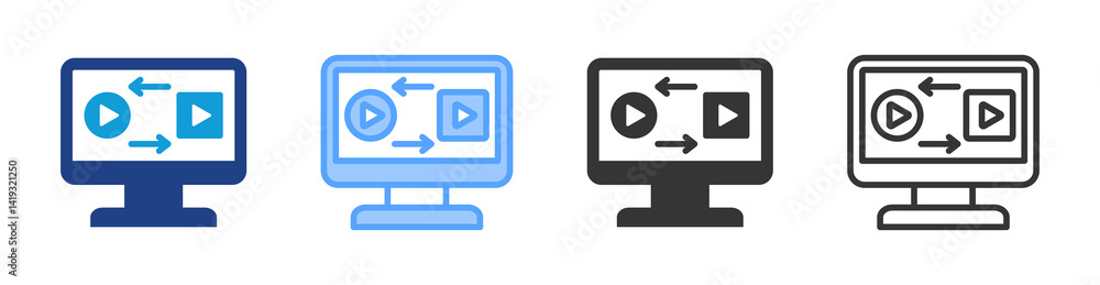 Poster Tcp icon set multiple style collection