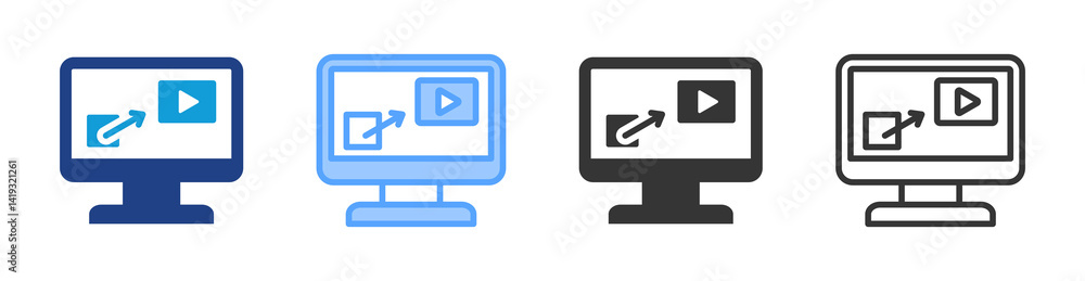 Poster Ip Camera icon set multiple style collection
