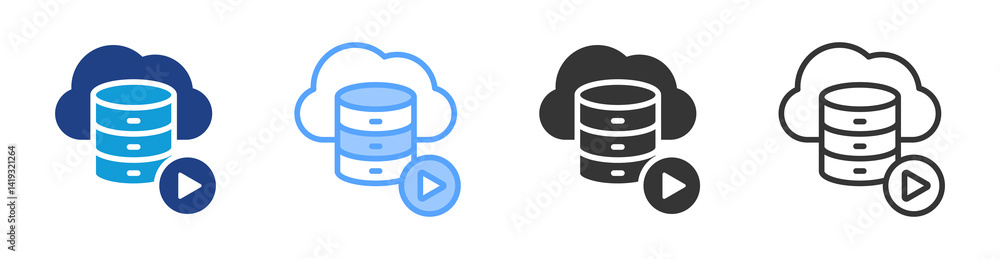 Poster hd video icon set multiple style collection