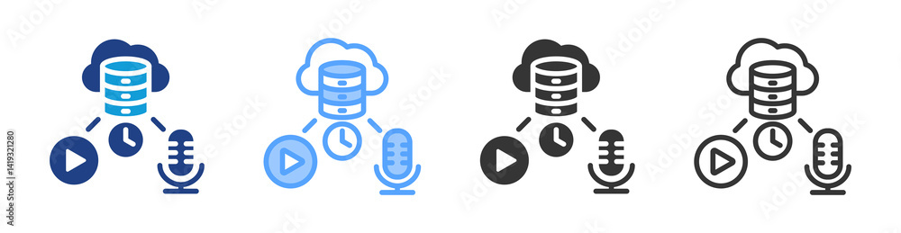 Poster broadband icon set multiple style collection