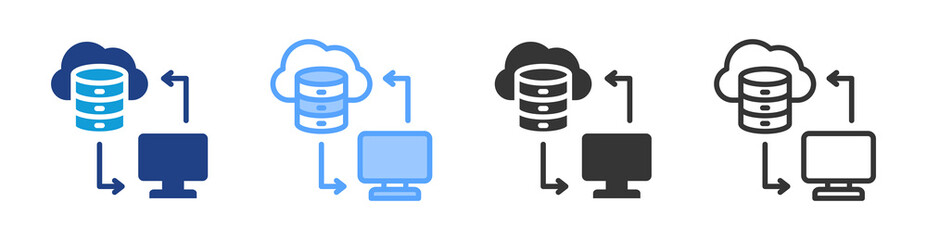 Fototapeta premium Transmits Data icon set multiple style collection