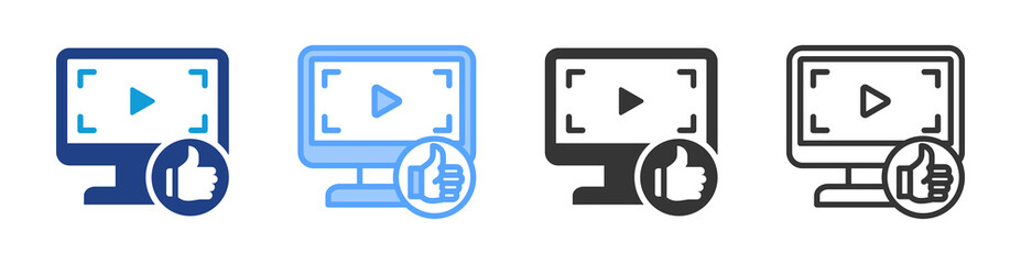  Video Hosting icon set multiple style collection