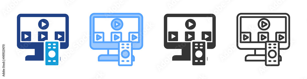Poster vop icon set multiple style collection