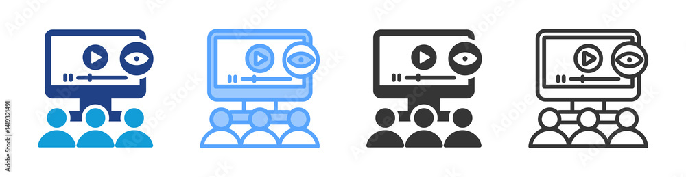 Poster Viewer icon set multiple style collection