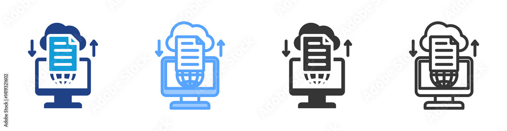 Aufkleber Internet Protocol icon set multiple style collection
