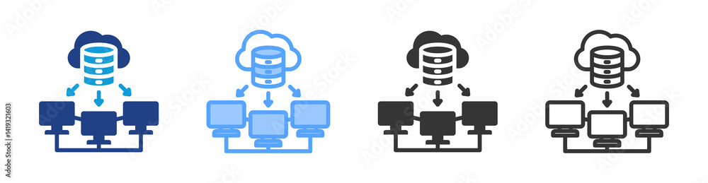 Poster Multicast icon set multiple style collection