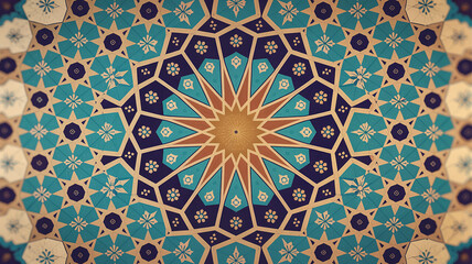 Geometric islamic pattern design background with mandala art and arabesque style for decoration
