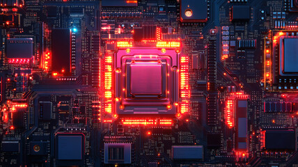 Closeup of a microchip being installed on a CPU board for advanced technology applications
