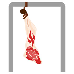 Illustration of Fresh Raw Meat Hanging