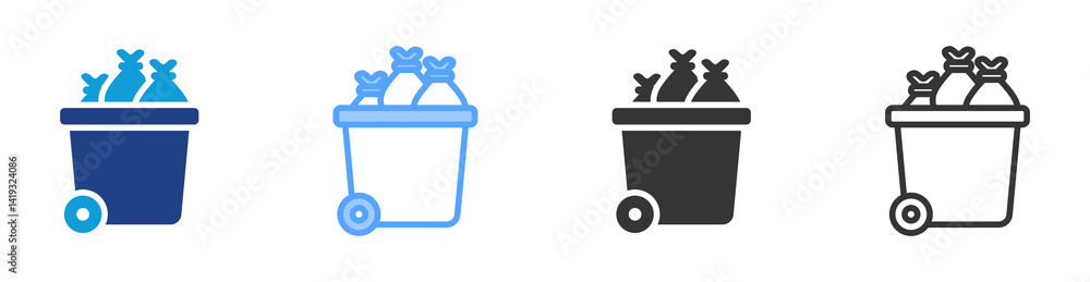Poster Waste Collection icon set multiple style collection