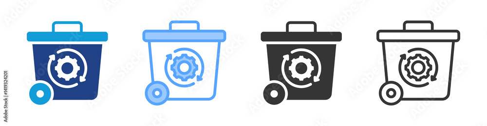 Poster Reuse icon set multiple style collection