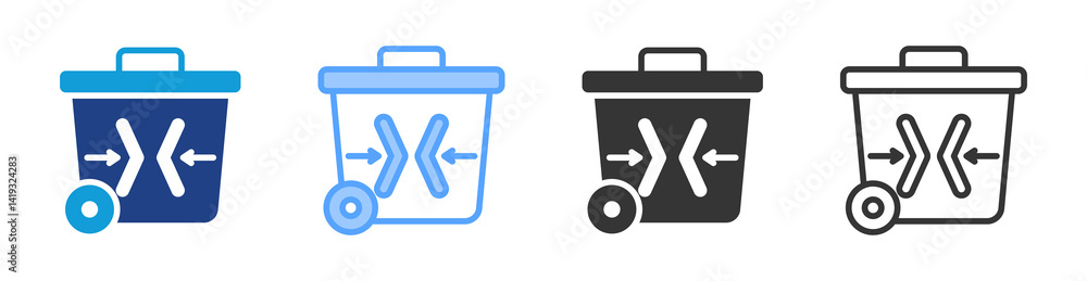 Poster Reduce icon set multiple style collection