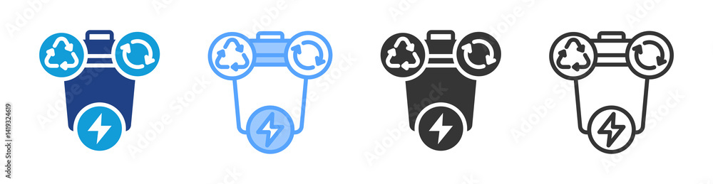 Poster Zero Waste icon set multiple style collection