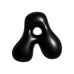 Black 3d Bubble Alphabet Letter A