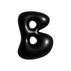 Black 3d Bubble Alphabet Letter B