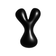 Black 3d Bubble Alphabet Letter Y