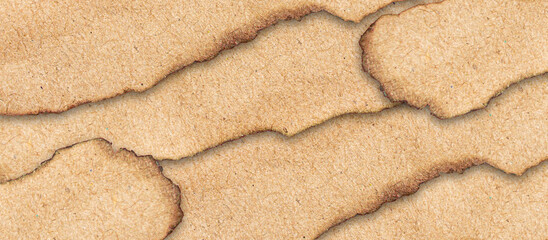 Burnt Torn Brown Paper Hole with Scorched Edges for Creative Design