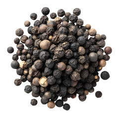 Black ground pepper isolated on white, clipping path --v 7.0