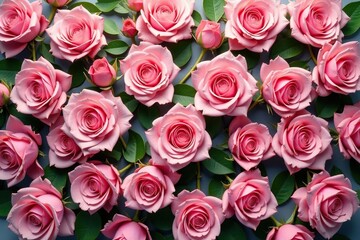 Obraz premium Subtle rose pattern arranged in a square grid , geometric, art
