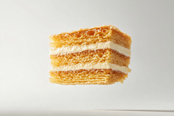 Fototapeta premium a piece of cake is flying in the air