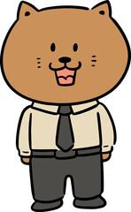 Illustration of cat office worker
