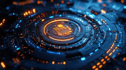 High-Tech Circular Interface with Illuminated Core