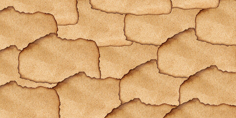 Burnt Torn Brown Paper Hole with Scorched Edges for Creative Design
