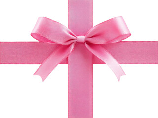 Elegant Pink Satin Ribbon Bow Knot Gift Wrapping Design