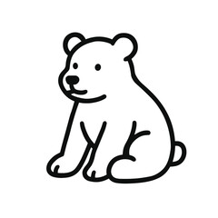 Cute bear illustration sitting against a simple background  