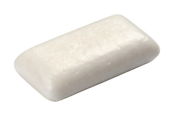 A pristine white piece of gum isolated on transparent background