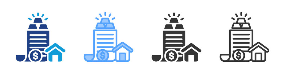 Tangible Asset icon set multiple style collection