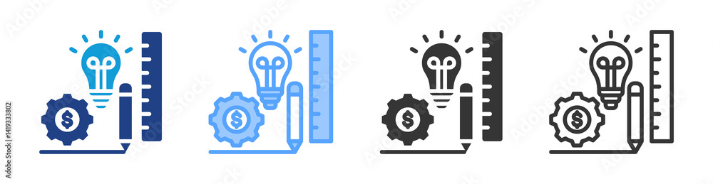 Poster Design icon set multiple style collection