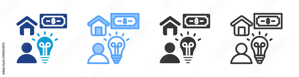 Poster actively icon set multiple style collection