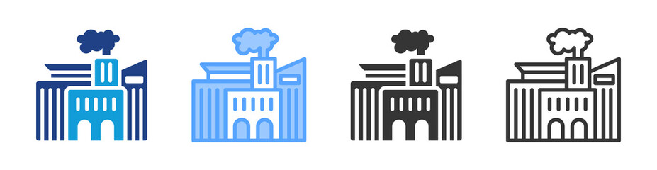 Industry icon set multiple style collection