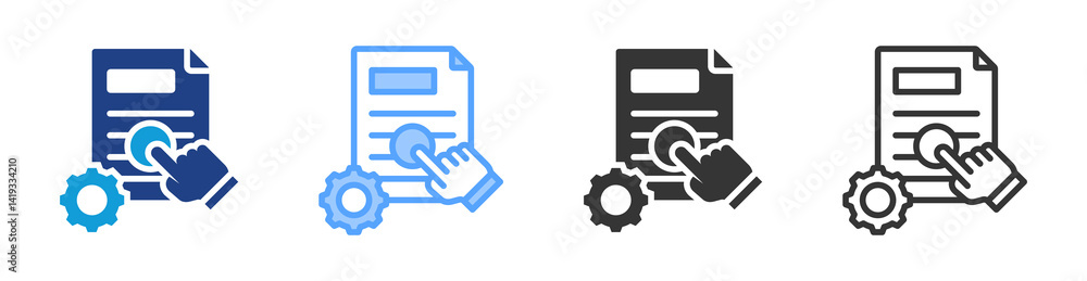 Aufkleber commissioning icon set multiple style collection