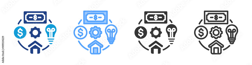 Poster Modifying icon set multiple style collection