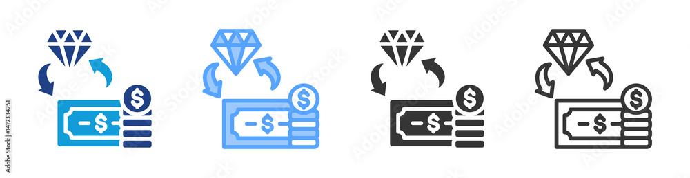 Poster Replacing icon set multiple style collection
